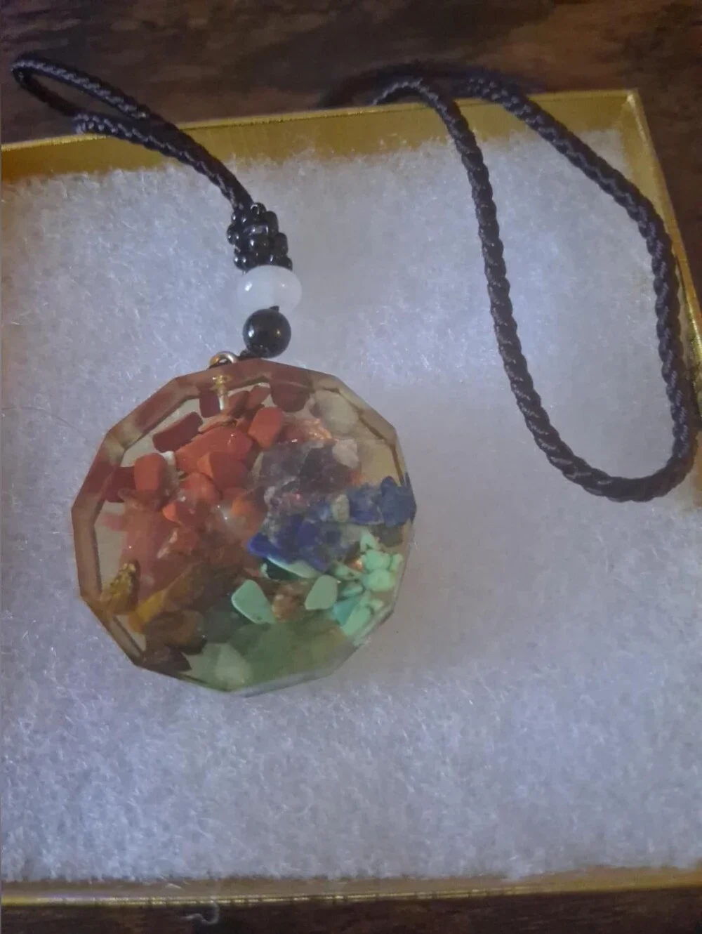 Chakra Stone & Sacred Geometry Pendant Necklace – Multicolor